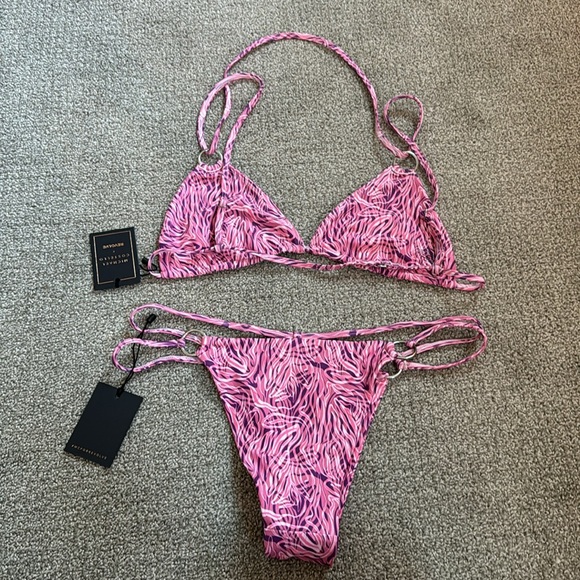 NWT Michael Costello x REVOLVE Kailo Top in Pink & Purple Multi - Picture 6 of 8